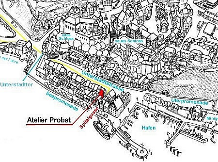 Stadtplan Meersburg (Vogelperspektive)